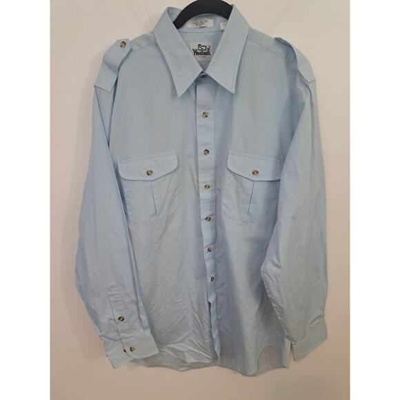 Woolrich Vintage Men's Blue Long Sleeve Button Up Shirt Size L - Picture 1 of 5